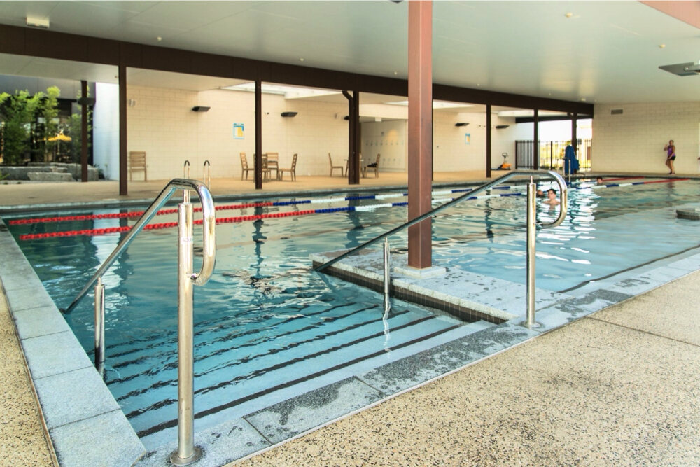 The heated indoor pool at Club Armstrong